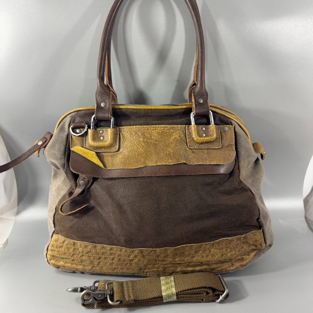 NWOT TSD Brand Tapa large Canvas Leather Crossbody Shoulder Bag